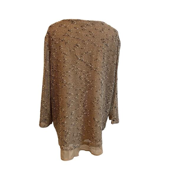 Alfred Dunner Top Womens 2X Popcorn Mesh Layered Blouse Mature Lagenlook - Picture 4 of 11